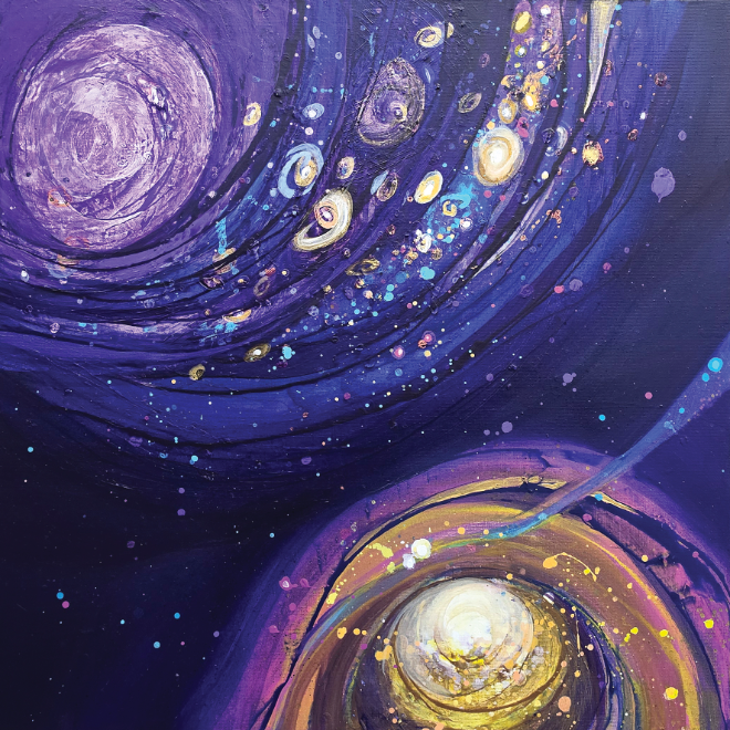 잔잔히 흐르는 무한, Calmly Flowing Infinity Acrylic on canvas / 73x73cm / 2026