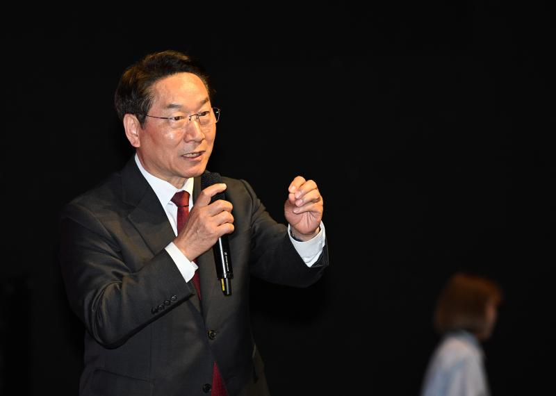 유정복 인천시장 28일 인천문화예술회관에서 열린 '2026 청렴라이브'에서 인사말을 하고 있다./인천시