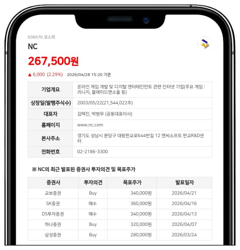 엔씨, 계열사 임원진 합류로 소폭 지분 변동 보고