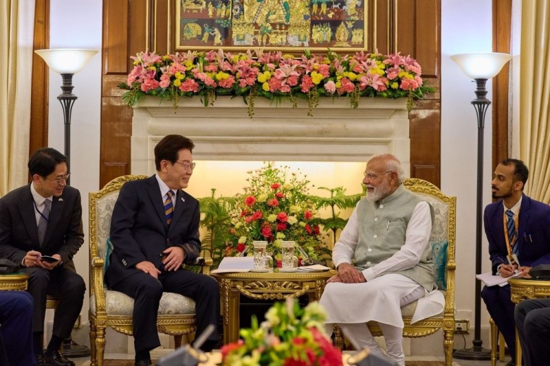 이재명 대통령과 나렌드라 모디 인도 총리가 지난 20일 인도 뉴델리에서 정상회담을 열었다(출처: 청와대)