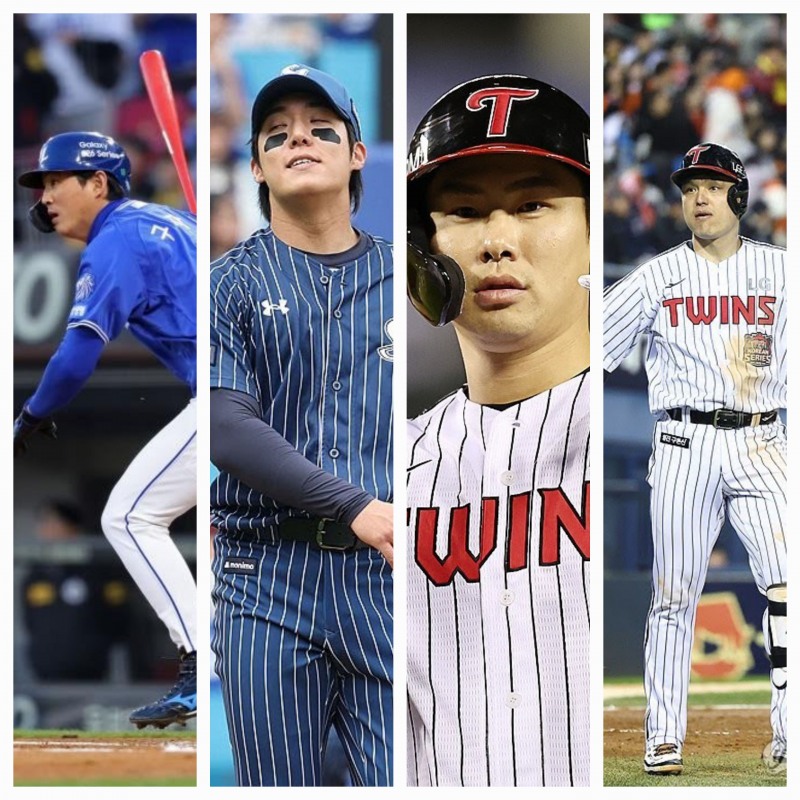 왼쪽부터 구자욱, 원태인, 홍창기, 박동원