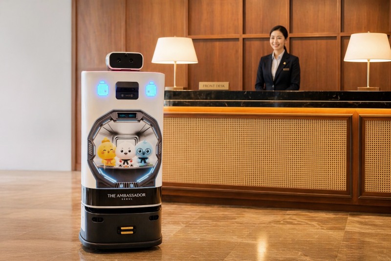 앰배서더 서울 풀만 호텔, 카카오 모빌리티 로봇 도입…‘스마트 객실 서비스’ 강화