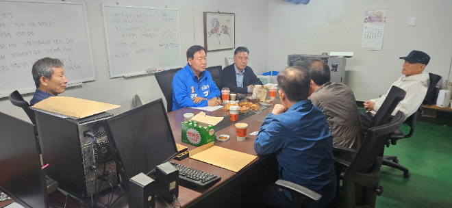 사진=강경량 강동구청장 예비후보, 명일동 현장 방문