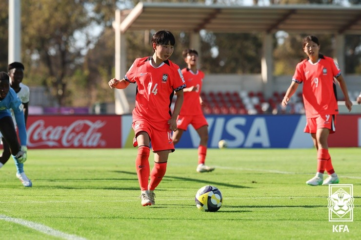 백서영이 지난해 FIFA U-17 월드컵에서 경기하던 모습. / 사진=연합뉴스
