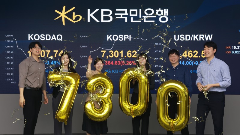 6일 오전 9시경 KB국민은행 딜링룸 사진./KB국민은행
