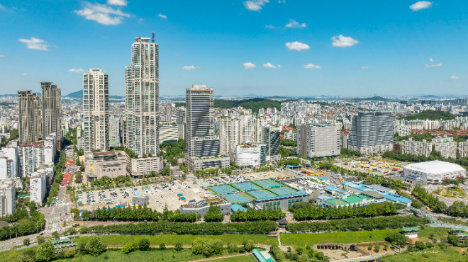 안양천 목동유수지 드론 전경. 제공=후보자 캠프