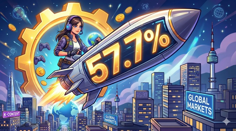 지난해 국내 콘텐츠산업 수출액 중 게임의 비중이 57.7%를 차지했다(출처=AI 생성).