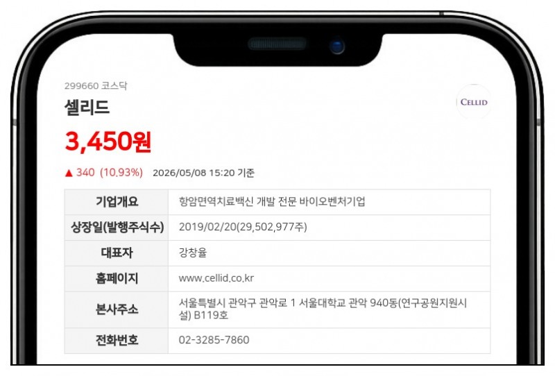 셀리드, 코로나19 백신 2상 임상 '제동'... 식약처 자료 미비로 신청 반려 통보