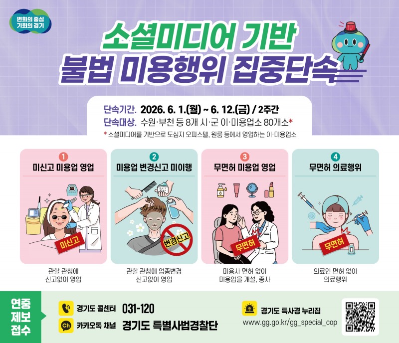 소셜미디어 기반 한 불법 미용행위 집중단속
