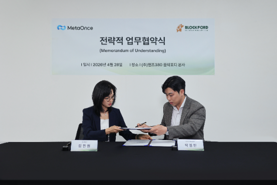 (주)메타원스 김진원 대표(좌), (주)MENZ380 박경민 대표(우)