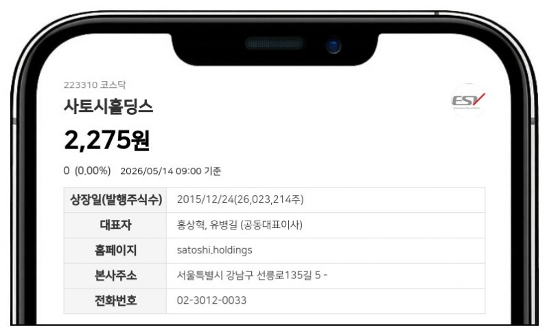 사토시홀딩스 15일 거래 재개, 액면병합 주권 변경상장 완료