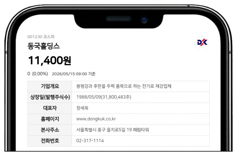 동국홀딩스, 주식분할로 최대주주 및 특수관계인 지분 1.42%p 상승... 총 8천만주 이상 증가