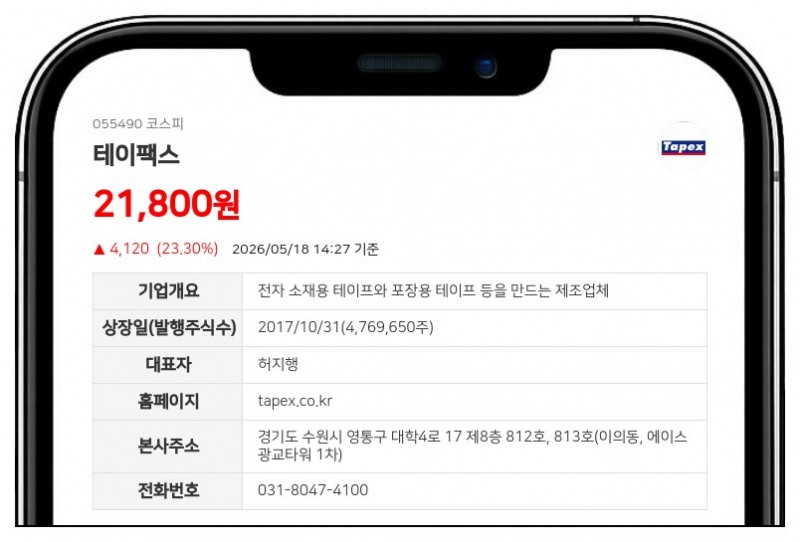테이팩스 남병기 임원, 스톡옵션 행사로 5천주 신규 취득…최대주주 지분율 변동