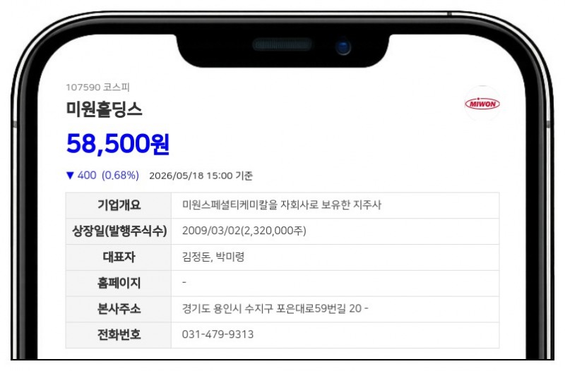 미원홀딩스, 계열사 장내매수 통해 지분 확대...최대주주 일가 증여도 발생