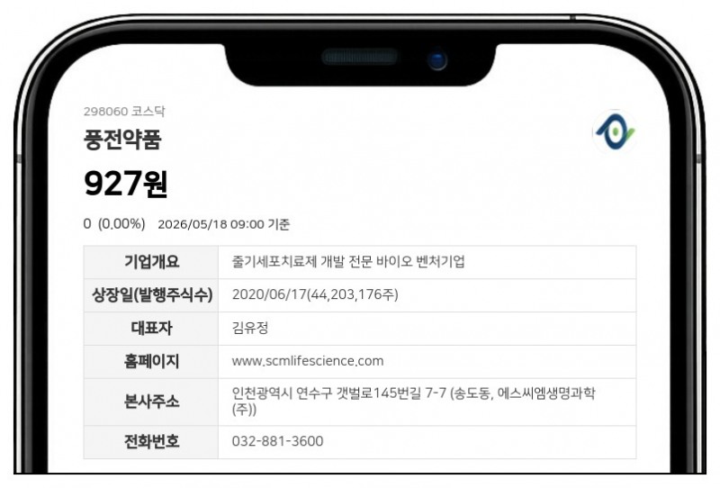 풍전약품, 액면병합 마치고 19일 거래 재개…장개시전 시간외매매는 미성립