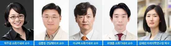 삼성서울병원 소화기내과 박주경·이규택·최영훈 교수, 간담췌외과 김홍범 교수, 미래의학연구원 난치암조기진단팀 김혜민 박사 연구팀 <사진=삼성서울병원 제공>