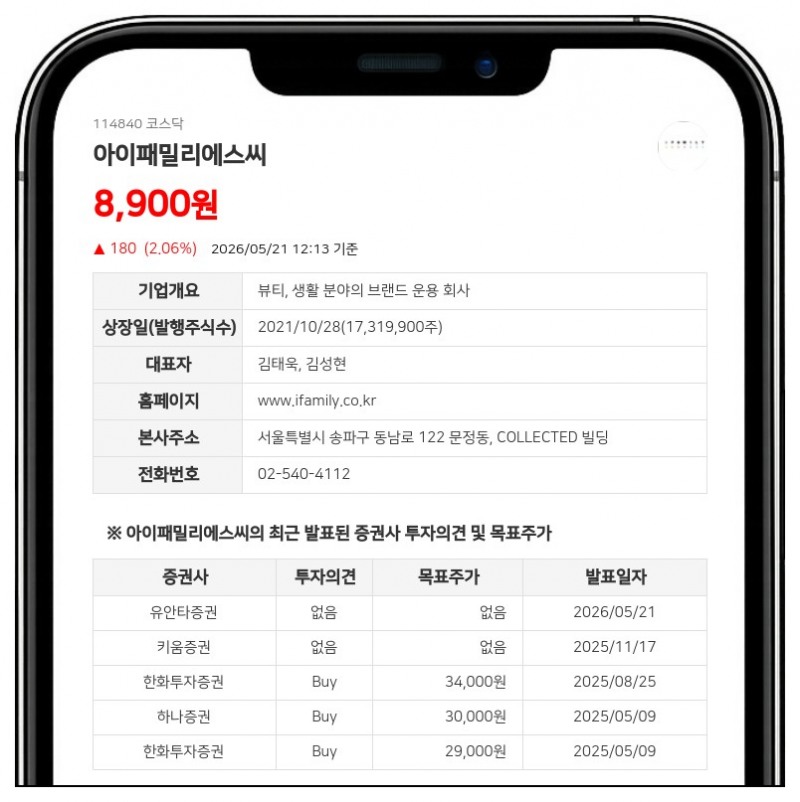 아이패밀리에스씨, 임직원 6명에 자사주 1.7만주 지급...희석 효과 0.1% 미미