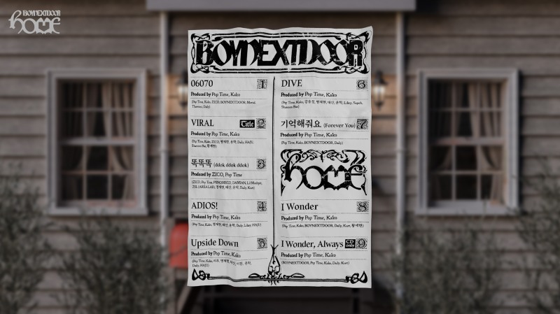 보이넥스트도어, 첫 정규 앨범 ‘HOME’ 트랙리스트 공개…멤버 전원 작업 참여