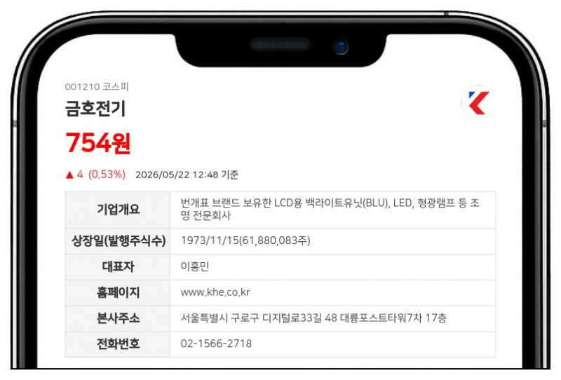 금호전기, 유통주식수 조절 위해 5대 1 주식병합…기업가치는 변동 없어