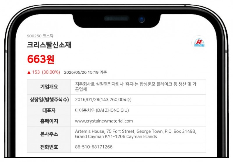 크리스탈신소재 주식병합으로 거래 정지... 5월 29일부터 신주 상장 전일까지