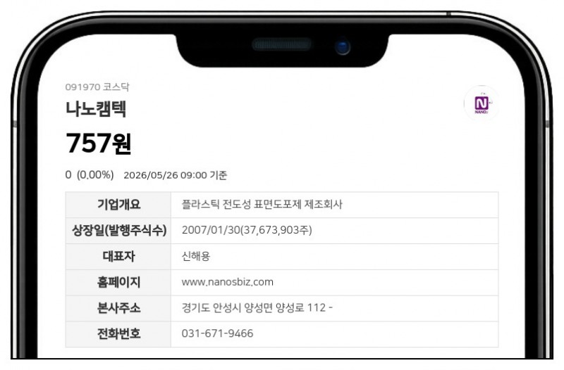 나노캠텍 27일 거래 재개 확정, 액면병합 신주 상장으로 시장 복귀
