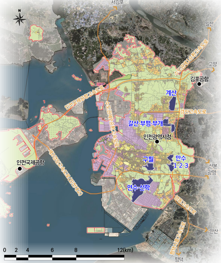노후계획도시 사업지구 현황. /인천시