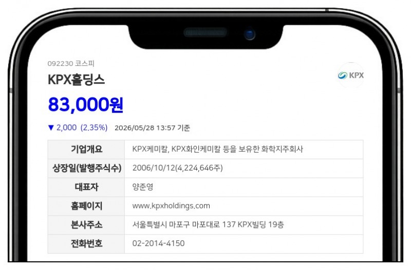 KPX홀딩스 친인척 양재웅, 보통주 183주 장내매수…지분 2.63% 확보