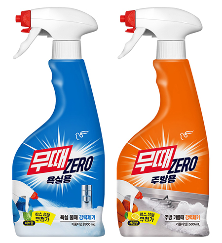 (좌측부터) 피죤 ‘무때ZERO 욕실용’, ‘무때ZERO 주방용’ (사진제공=피죤)