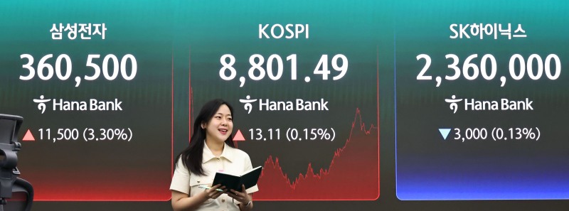 2일 서울 중구 하나은행 딜링룸 현황판에 코스피 등이 표시되고 있다./연합뉴스