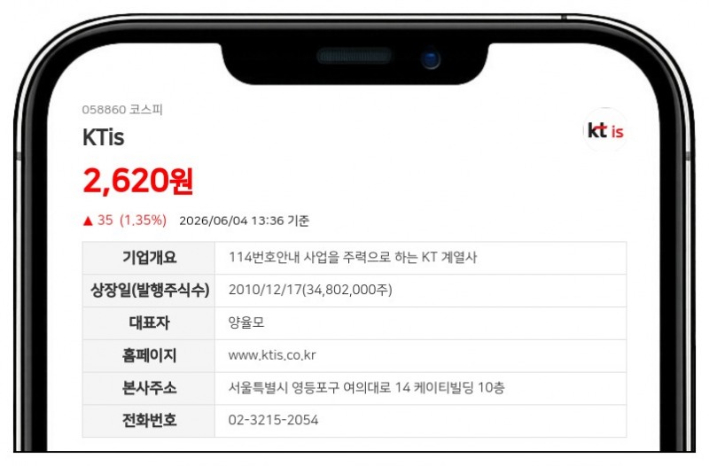 KTis 양율모·윤영균 임원 2만 주 장내매수, 지분율 29.36%로 상승