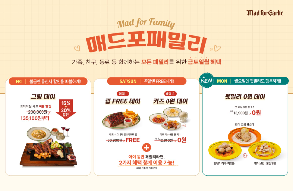 매드포갈릭, '매드포패밀리' 프로모션 확대 개편
