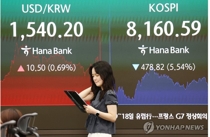 원-달러 환율이 6일 야간거래에서 심리적 저항선인 1550~1560원선도 무너지며 상방 압박을 받을 것으로 우려된다. 사진=연합뉴스