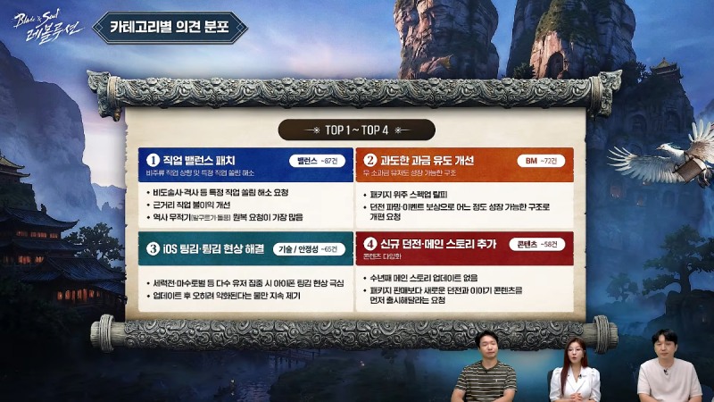 이용자들의 의견에 답변하는 시간도 가졌다(출처=라이브 영상 캡처).