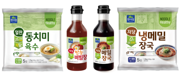 면사랑 덜짠·저당 소스 4종 제품 이미지 (사진제공=면사랑)