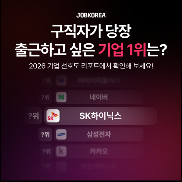 잡코리아, ‘2026 기업 선호도 리포트’ 발행