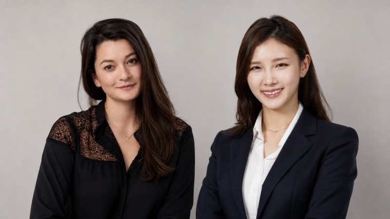 매디슨 황 엔비디아 수석이사(좌) 최윤정 SK바이오팜 전략본부장(우) AI 합성 이미지