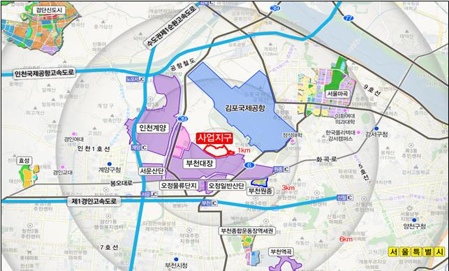 부천 대장지구 위치도. /경기도