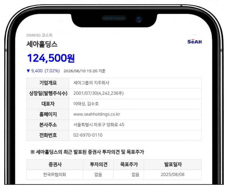 세아홀딩스 박의숙 이사, 공개매수 참여로 지분 7만 7천여 주 처분