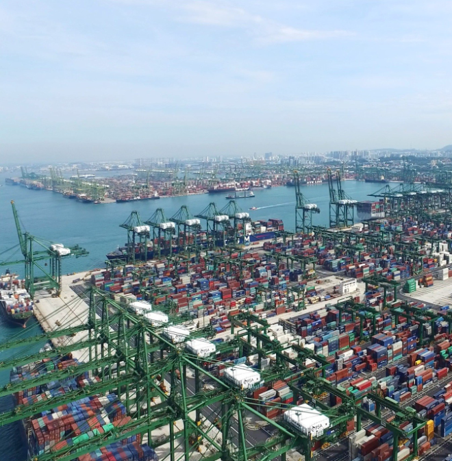 HMM의 9번째 터미널 싱가포르 HPST(HMM-PSA Singapore Terminal) 전경. 사진= HMM 50년사