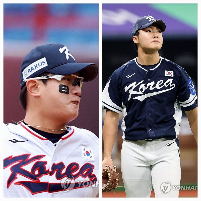 김서현(왼쪽)과 정우주