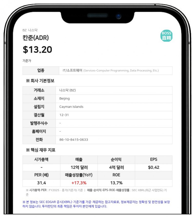 칸준(ADR), 나스닥서 자사주 58만 9716주 매입… 399만 달러 규모