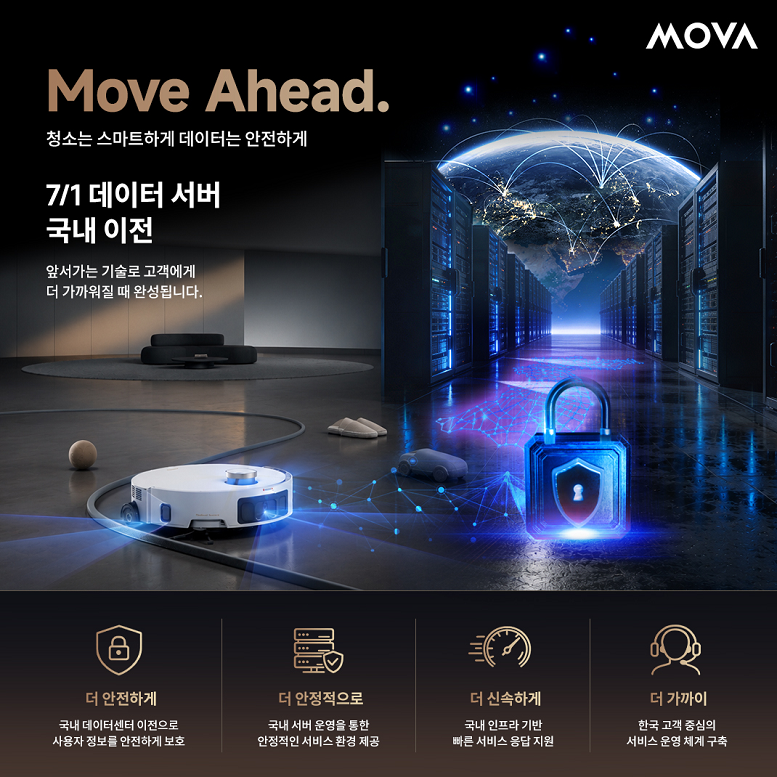 모바(MOVA)가 오는 7월부터 한국 전용 데이터 서버를 본격 운영한다.