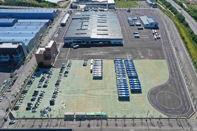 우진산전 전기버스 생산 스마트 김천공장 전경. 사진= 우진산전