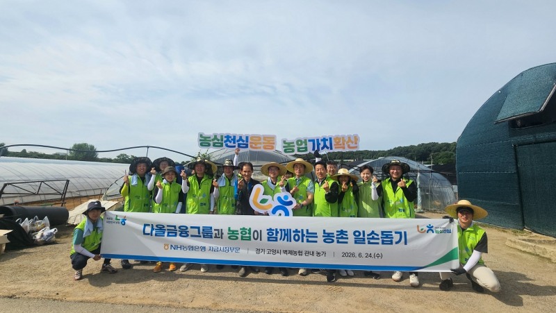 NH농협은행 자금시장부문은 지난 24일 다올금융그룹 임직원들과 경기 고양시 마늘 농가를 찾아 농촌 일손돕기 활동을 실시했다./NH농협은행