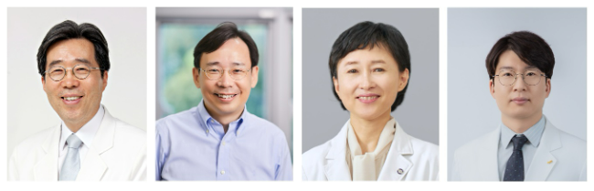 (왼쪽부터) 배상철 의학석좌교수, 신의철 교수, 이혜순 교수, 김우중 교수 <사진=한양대학교의료원 제공>