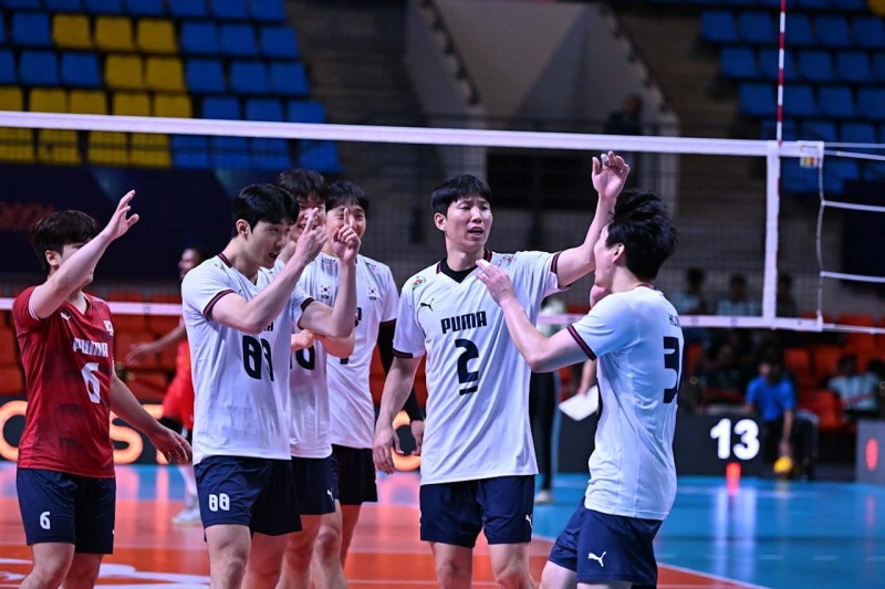 오만을 꺾고 조 1위로 나선 한국 남자배구. / 사진=연합뉴스