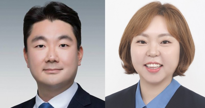 총괄수석 장한별 의원(좌)과 전자영 수석 대변인(우)