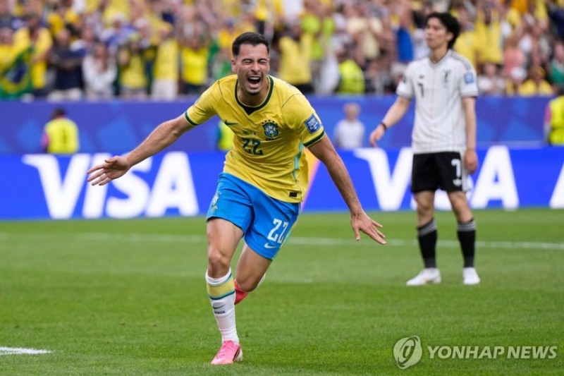 역전 결승 골 터트린 브라질의 마르치넬리 / 사진=연합뉴스