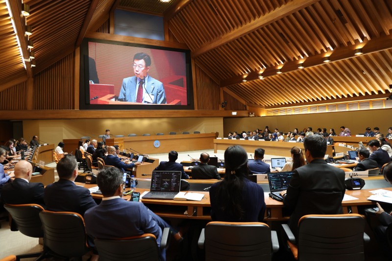 신상진 성남시장이 지난 3월 16일 태국 방콕 유엔컨퍼런스센터에서 열린 유엔지역개발센터(UNCRD) 지속가능교통(EST) 아시아지역 회의에서 성남형 미래 모빌리티 정책을 발표하고 있다./성남시