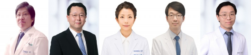 (왼쪽부터) 서울대병원 신경과 이상건·주건 교수, 임상유전체의학과 홍상빈 임상강사, 중환자의학과 신용원 교수, 핵의학과 최홍윤 교수 <사진=서울대병원 제공>